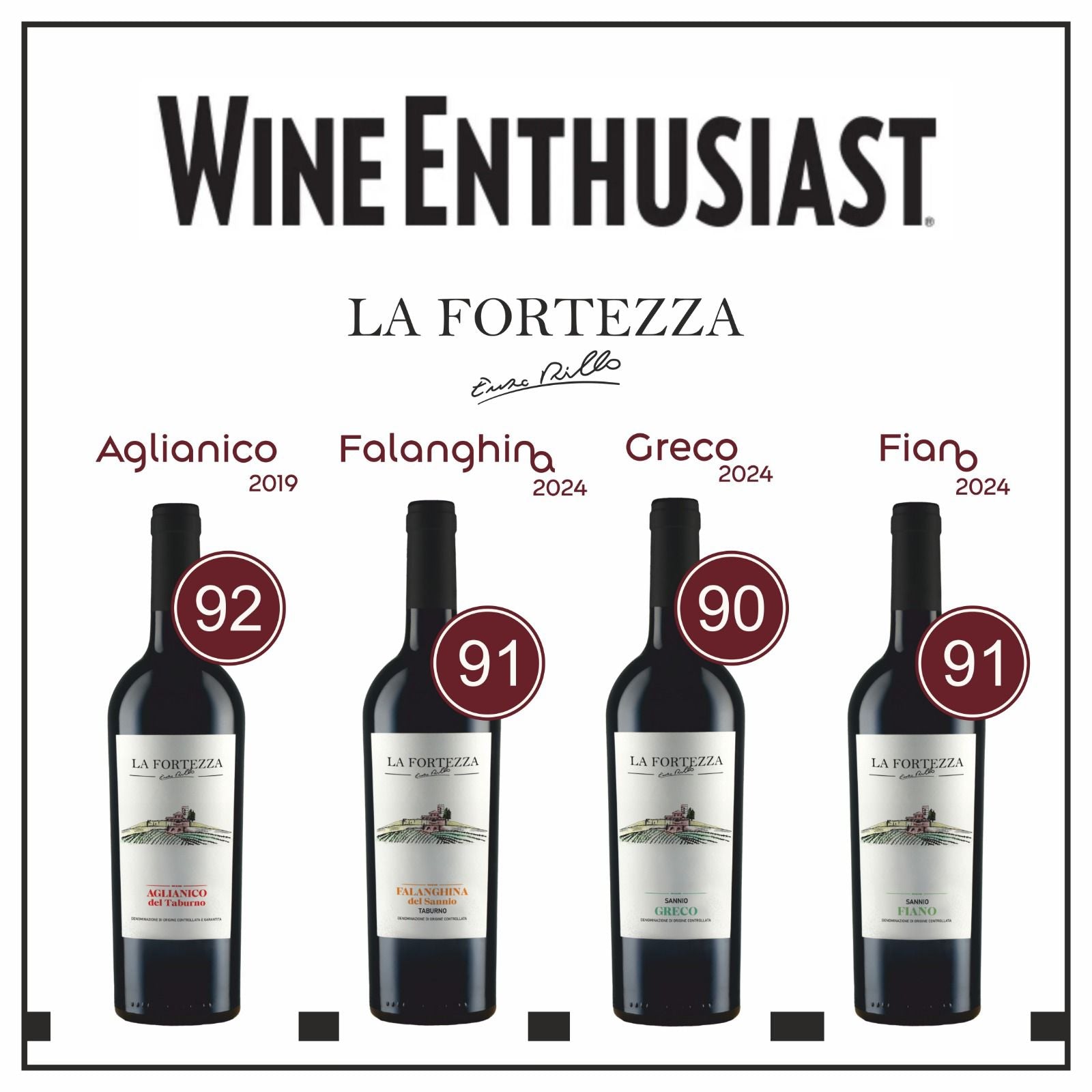 Nuovi riconoscimenti firmati Wine Enthusiast